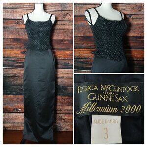 Jessica McClintock Gunne Sax 3 Vintage Maxi Dress Millennium 2000 Formal Gown